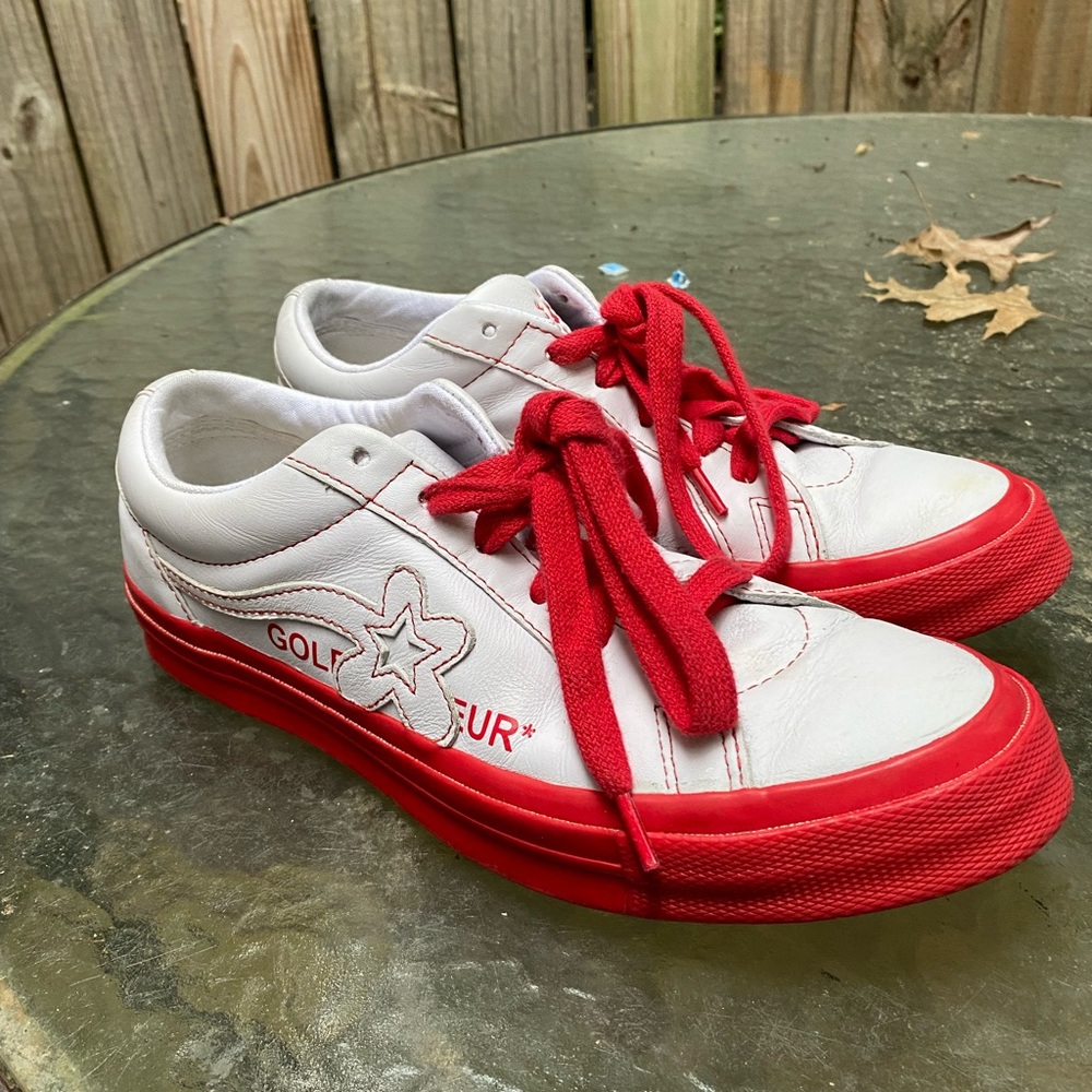 red and white golf le fleur shoes